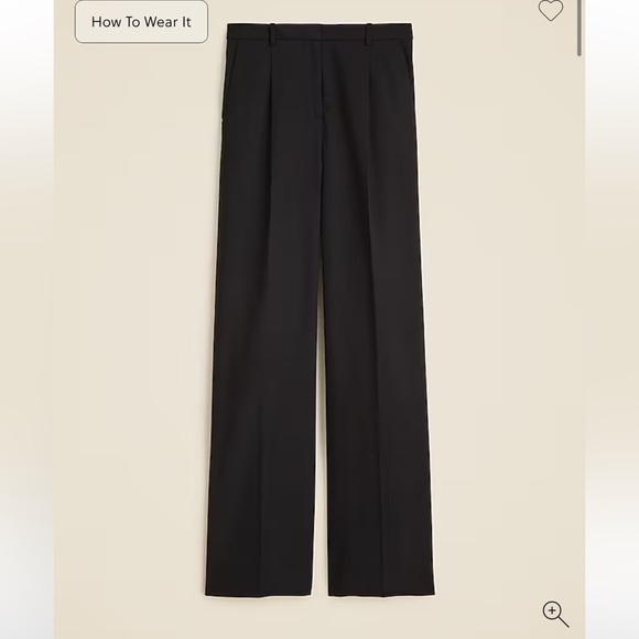 J crew black Essential wide-leg pant in Italian studio wool blend